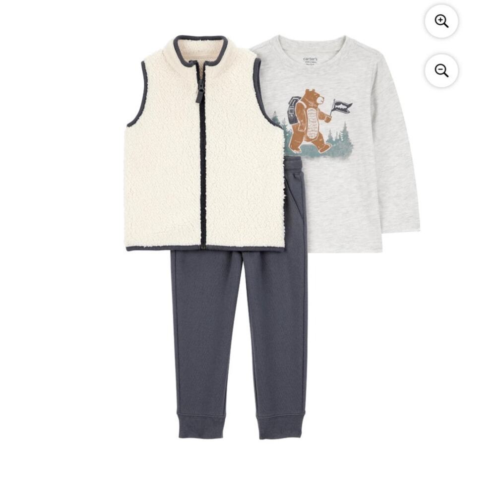 Carter's Child of Mine Toddler Boy Outfit Set 3-Piece Size 5T Vest Sweatpant NEW